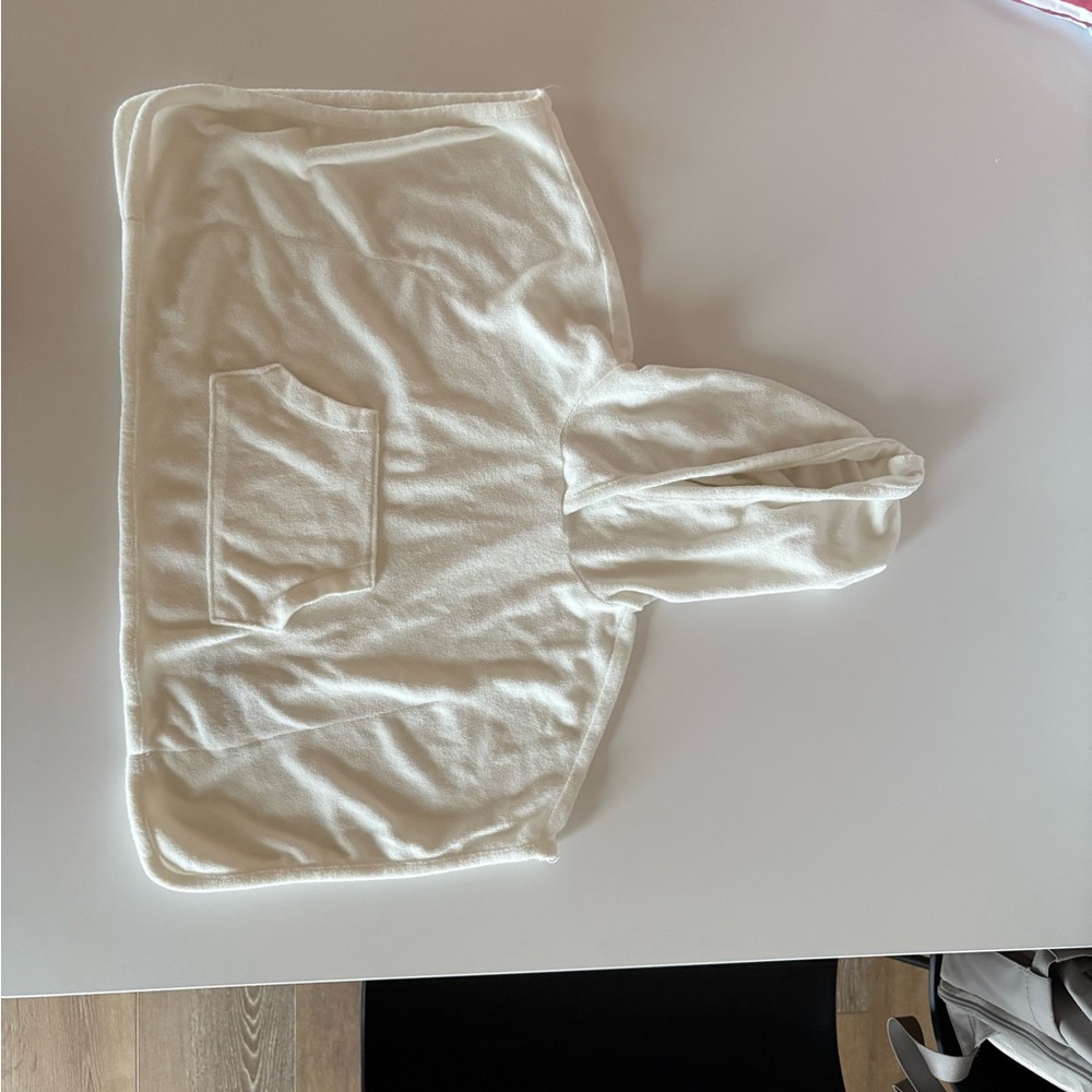 Cozy White Hooded Poncho
